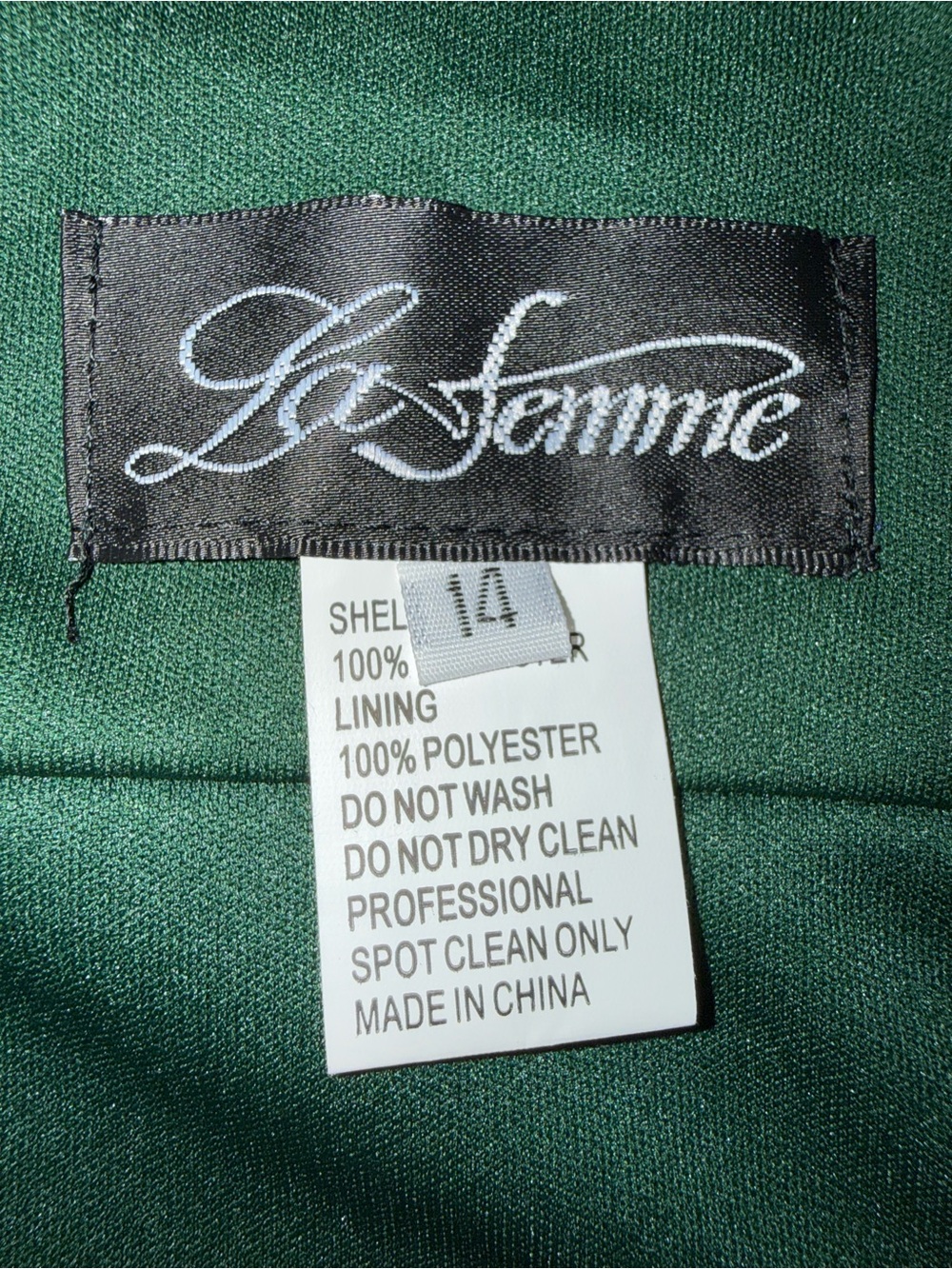 La Femme Deep Teal V-Neck Maxi Gown with Side Slit - Size 14 - Picture 11 of 12